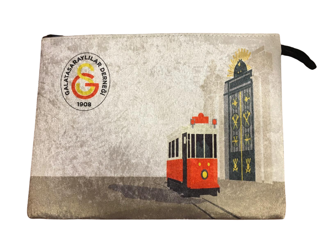 Galatasaray Lisesi Kapısı Kadife Çanta 22x30 cm (tablet boyutu)